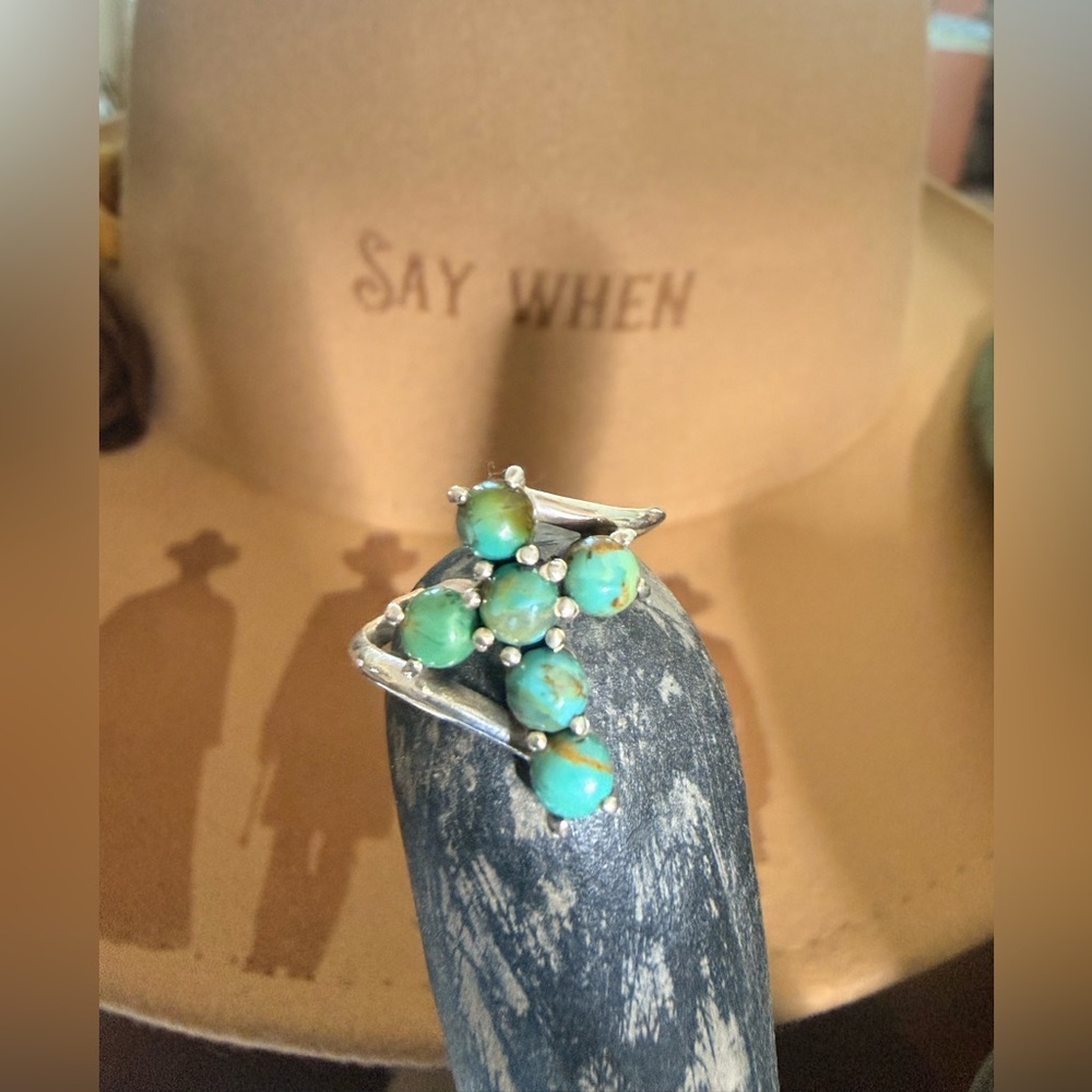 Sterling Silver and Turquoise Cross Ring